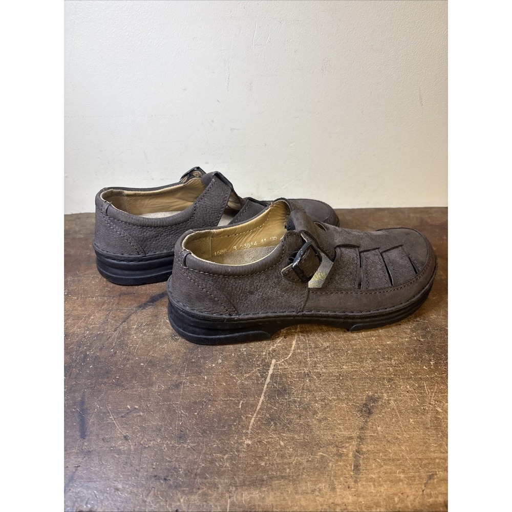 Birkenstock Madeira EU 41Closed Toe Fisherman Sandals Nubuck Leather Brown - Picture 6 of 7